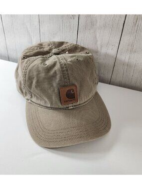 CARHARTT ODESSA CANVAS BASEBALL CAP HAT ADJUSTABLE CLOSURE BEIGE KHAKI MENS